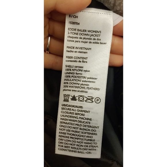 EDDIE BAUER Women Down Jacket 650 Fill Power--Black - Picture 7 of 9